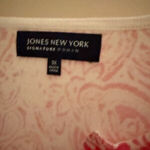 Pink and whites button up sweater from Macy